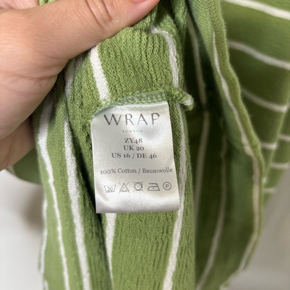 Wrap London Striped jersey dress Double cotton jersey
Apple Green US 16. - Picture 10 of 11